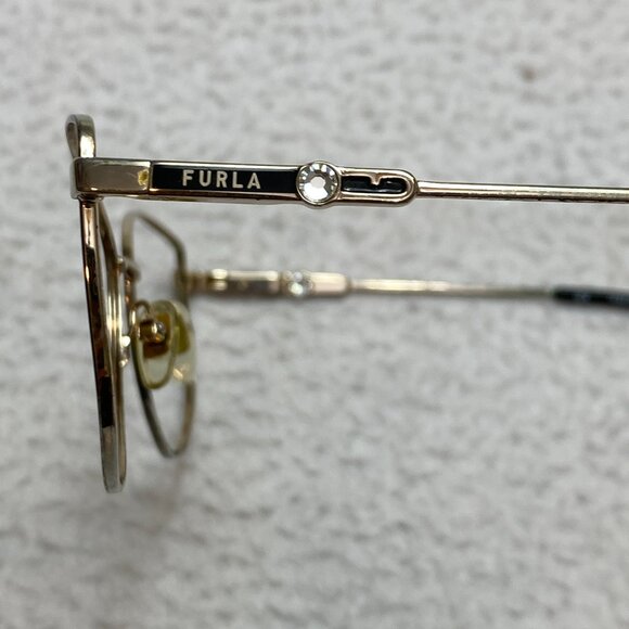 FURLA Eyeglasses Col.0301 Women Black Gold Metal Cat Eye 55-16-135 - Picture 13 of 14